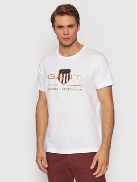 Gant Gant T-Shirt Archive Shield 2003099 Biały Regular Fit