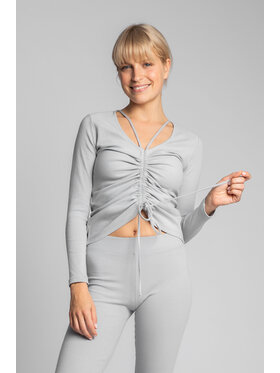 LaLupa LaLupa Bluzka LA038 Srebrny Comfortable Fit