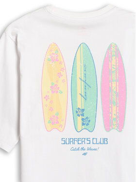4F 4F T-shirt SUMMER SPLASH Bianco Loose Fit