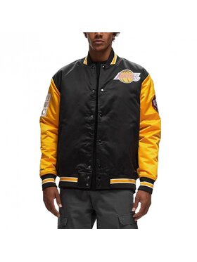 Mitchell & Ness Mitchell & Ness Zimné bundy NBA PRIMETIME HEAVYWEIGHT SATIN JACKET VINTAGE LOGO LAKERS Čierna Regular Fit