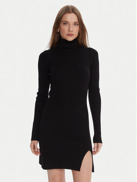 Kontatto Kontatto Rochie tricotată 3M0827C Negru Slim Fit