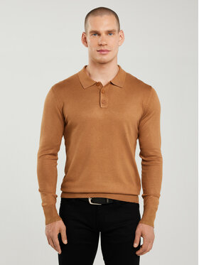 BIG STAR BIG STAR Sweter BRADSON Brązowy Basic Fit