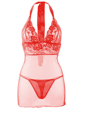 DKaren Lingerie DKaren Lingerie Komplet bielizny Vici Czerwony Slim Fit