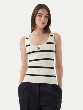 Tommy Hilfiger Tommy Hilfiger Top WW0WW48480 Creme Slim Fit