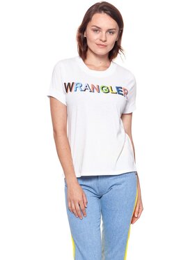Wrangler Wrangler T-Shirt T-SHIRTS 80'S TEE Biały Regular Fit