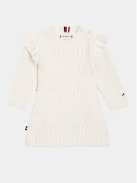 Tommy Hilfiger Tommy Hilfiger Úpletové šaty KN0KN01739 Écru Regular Fit