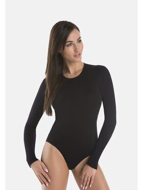 Teyli Teyli Body damskie z wiskozy Longy Czarny Regular Fit