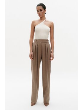 BENU BENU Top Dzianinowy Top Biały Slim Fit