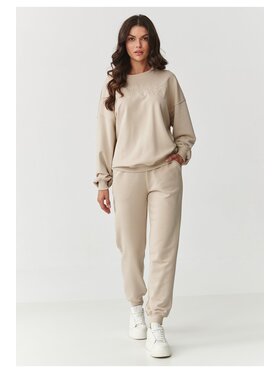 Makadamia Makadamia Dres M889 Beżowy Relaxed Fit