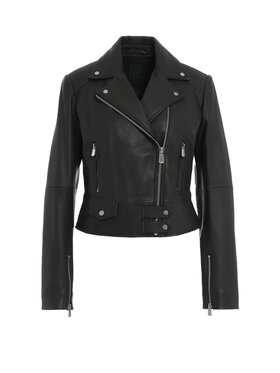 PINKO PINKO Płaszcz skórzany 103901y6wl-z99 Czarny Regular Fit