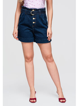 Ombre Ombre Szorty jeansowe OW-ST-E0011 Granatowy Relaxed Fit