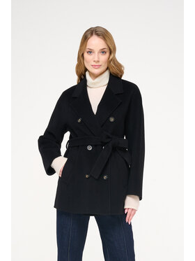 CASTELLANI CASTELLANI Płaszcz wełniany Simonetta Czarny Regular Fit