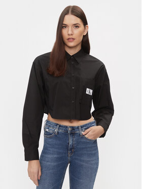 Calvin Klein Jeans Calvin Klein Jeans Košeľa J20J222614 Čierna Cropped Fit