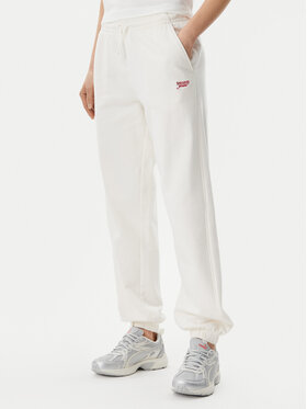 Tommy Jeans Tommy Jeans Jogginghose Script DW0DW20670 Écru Relaxed Fit