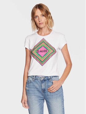 Gaudi Gaudi Jeans Тишърт 311BD64017 Бял Regular Fit