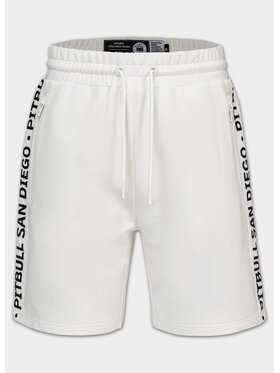 PITBULL PITBULL Szorty sportowe TAPE PARKER Biały Regular Fit