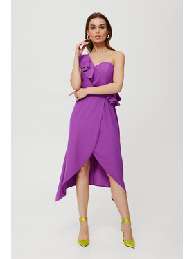 Makover Makover Koktejlové šaty K185 Fialová Modern Fit