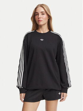 adidas adidas Bluza Lace 3 Stripes Crew LG4251 Czarny Regular Fit