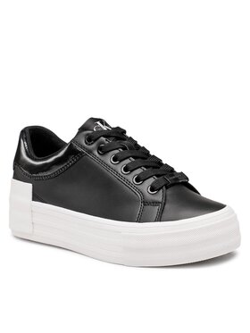 Calvin Klein Jeans Calvin Klein Jeans Sneakersy Vulc Flatform Bold Lth-Glossy YW0YW00867 Čierna