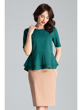Lenitif Lenitif Bluzka L026 Zielony Regular Fit
