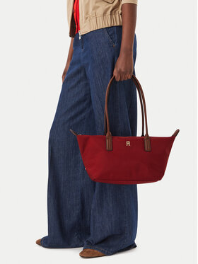 Tommy Hilfiger Tommy Hilfiger Дамска чанта Popette East West Tote AW0AW19211 Червен