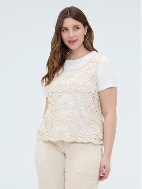 Fiorella Rubino Fiorella Rubino T-shirt G03KL008883N011 Crema Boxy Fit