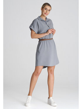 FIGL FIGL Sukienka codzienna M1001 Szary Regular Fit
