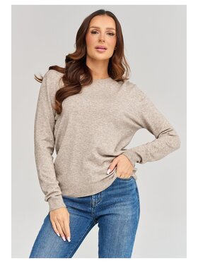 Makadamia Makadamia Sweter C105 Beżowy Loose Fit