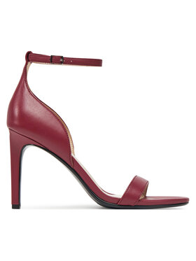 Calvin Klein Calvin Klein Pantofi cu toc subțire Heel Sandal 90 - Lth HW0HW02337 Vișiniu