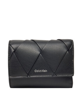 Calvin Klein Calvin Klein Portofel pentru femei Ck Woven Small Trifold K60K612953 Negru