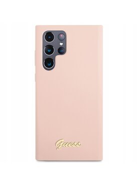 Guess Guess Etui na telefon Silicone Gold Logo Różowe złocenie