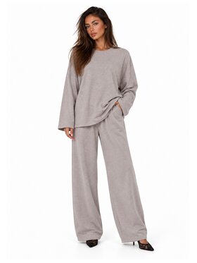 Agatha Studio Agatha Studio Komplet bluzka i spodnie A26ZF-KA-K67 Beżowy Oversize