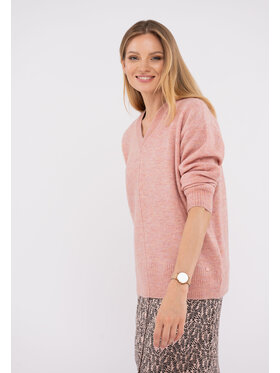 Volcano Volcano Sweter S-SIMONA Różowy Regular Fit