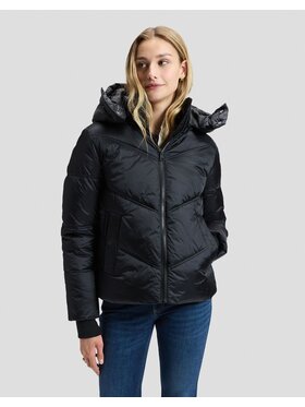 Lee Lee Kurtka puchowa SHORT HOODED PUFFER Czarny Regular Fit