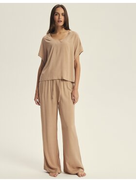 Esotiq Esotiq Piżama 43825 Beżowy Regular Fit