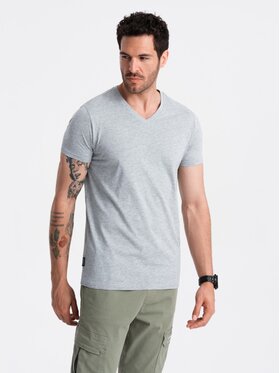 Ombre Ombre T-Shirt OM-TSBS-0145 Šedá Regular Fit