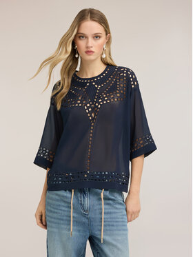 Motivi Motivi Blusa 2062W000797N034 Blu Boxy Fit