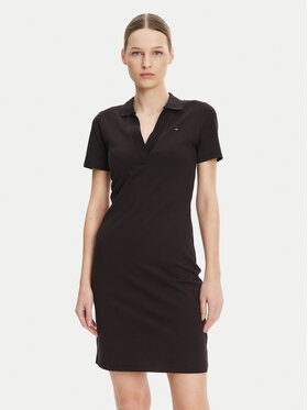 Tommy Hilfiger Tommy Hilfiger Rochie de zi WW0WW42567 Negru Slim Fit