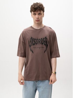 MyStars MyStars T-Shirt Koszulka Z Krótkim Rękawem Oversize Męska Mocha Mousse Machinist Disorder XL Brązowy Oversize