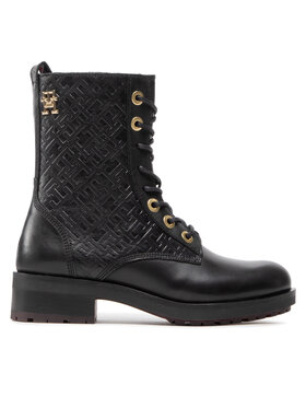Tommy Hilfiger Tommy Hilfiger Stivaletti Th Monogram Biker Boot FW0FW06817 Nero