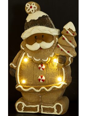 MIAhome MIAhome Figurka świętego Mikołaja LED 41x25x9 cm w czarnej czapce Kolorowy