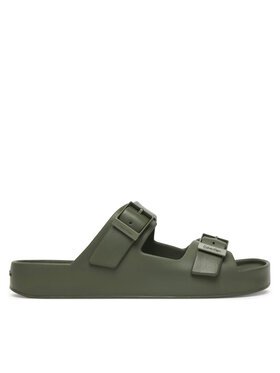 Calvin Klein Calvin Klein Pantoletten Ergon Eva Double Bar Sandal HM0HM02116 Grün