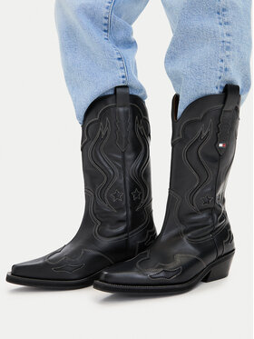 Tommy Jeans Tommy Jeans Cowboystiefel Archive Cowboy Boot Leather EN0EN03046 Schwarz