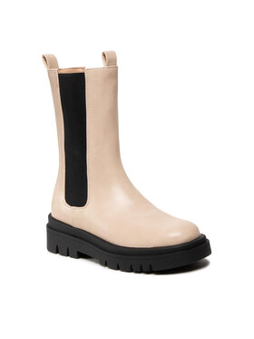 Pieces Pieces Sztyblety Pctia Chelsea Boot 17124312 Beżowy