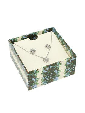 Tory Burch Tory Burch Набір: ланцюжок і сережки Kira Pave Pendant And Stud Earring Set 145510 Срібний