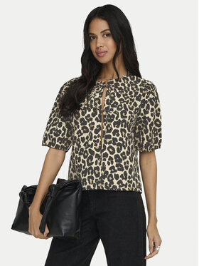 ONLY ONLY Bluzka Jenna 15368592 Beżowy ciemny Regular Fit