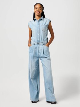 Wrangler Wrangler Kombinezon TROUSER JUMPSUIT Niebieski Regular Fit
