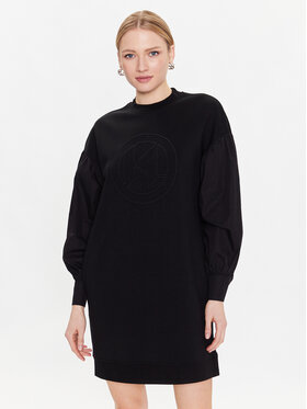 KARL LAGERFELD KARL LAGERFELD Φόρεμα υφασμάτινο Fabric 226W1351 Μαύρο Regular Fit