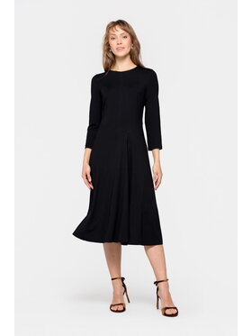 EMOI EMOI Sukienka codzienna czarna rozkloszowana Czarny Feminine Fit