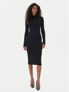 Fracomina Fracomina Rochie tricotată FJ25WD5006K463Q7 Negru Slim Fit